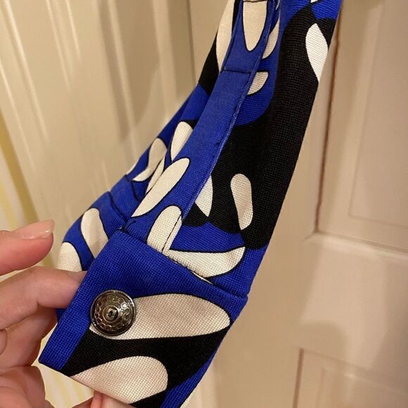 Diane von Furstenberg DVF Celeste Silk Jersey Wrap Shorts Romper Blue size 4 - Picture 4 of 9